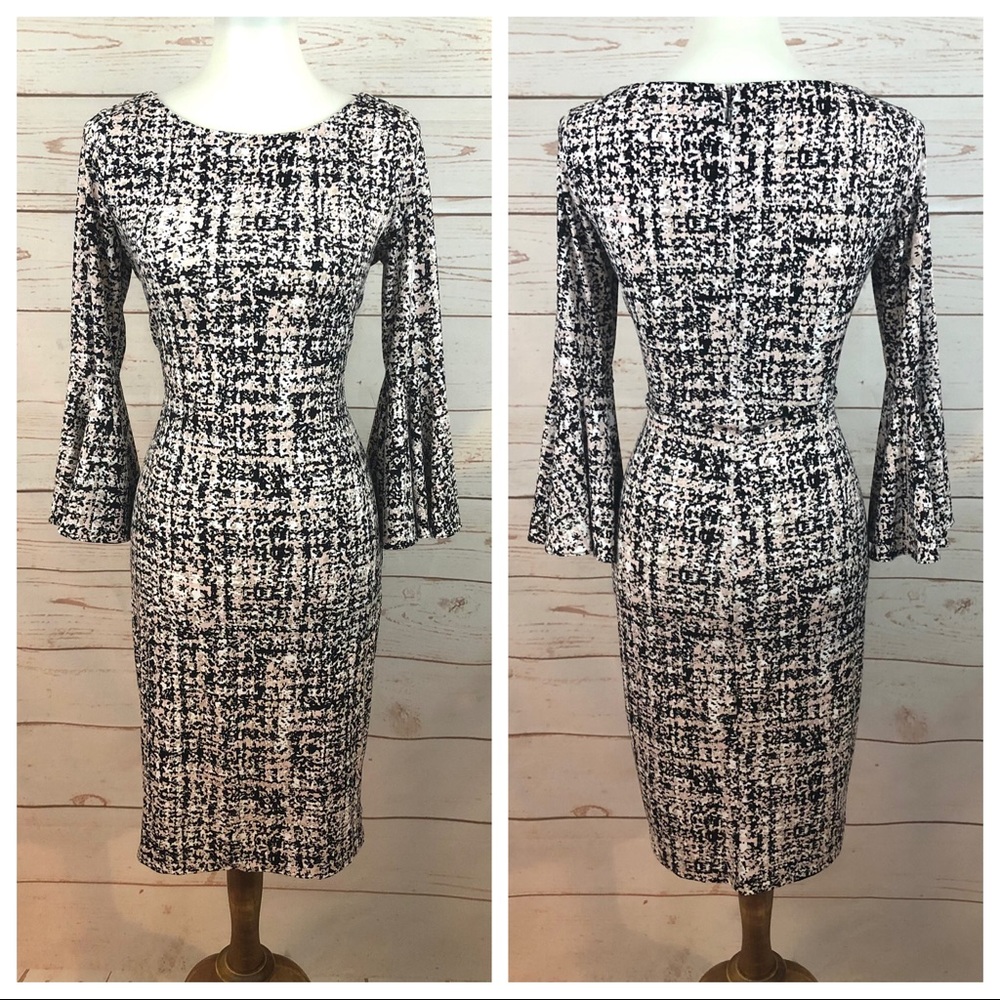 Calvin Klein Bell Sleeve Jersey Sheath Dress